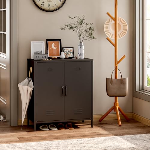 Black 2 Door Metal Storage Cabinet X29716
