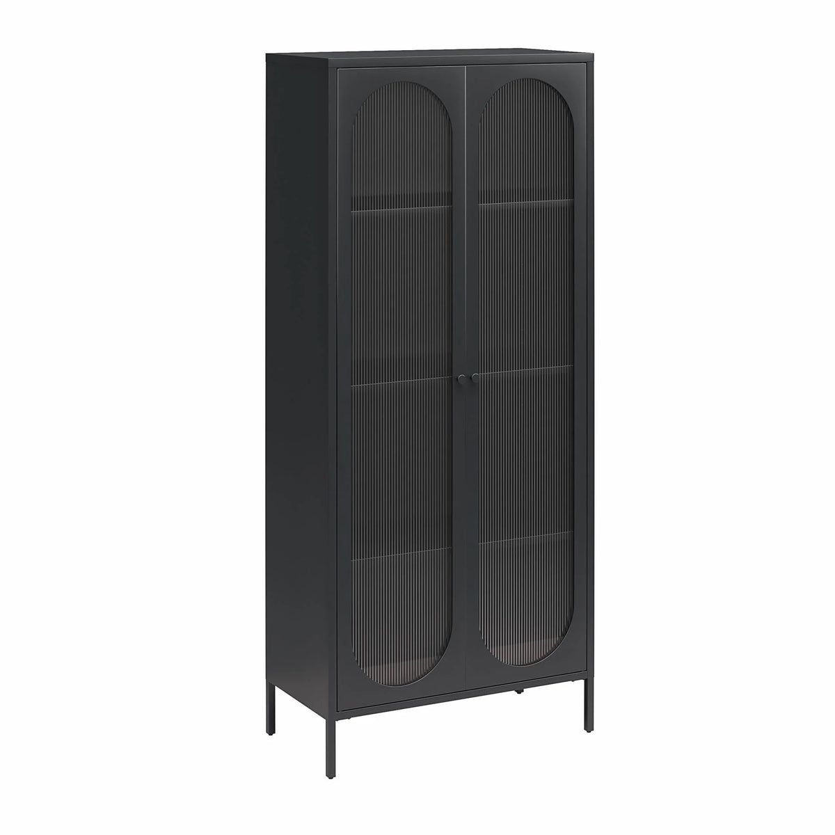 2-Door Accent Cabinet with Fluted Glass O58164