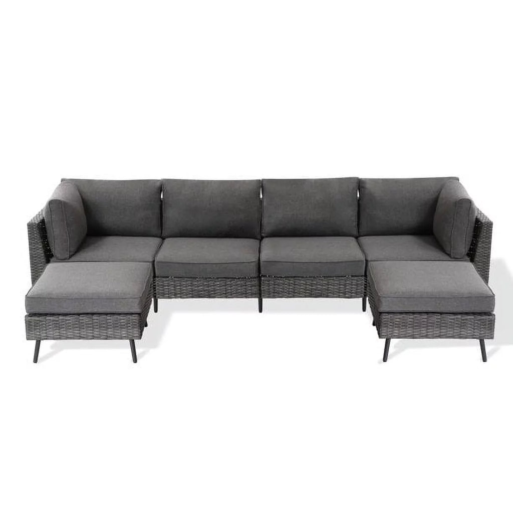 7 Pieces Patio Conversation Set with 6 Chairs and 1 Coffee Table I441439