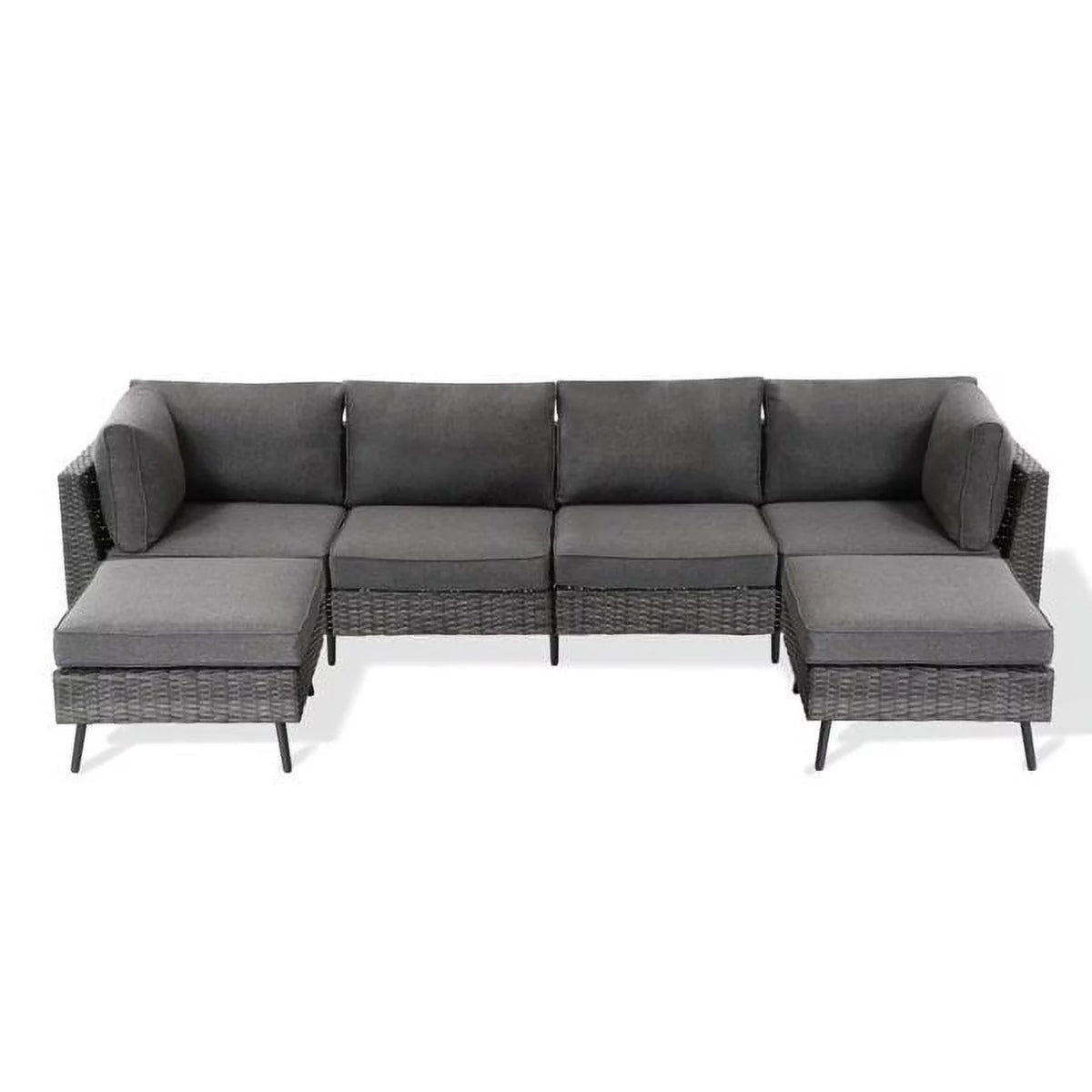 7 Pieces Patio Conversation Set with 6 Chairs and 1 Coffee Table I441439