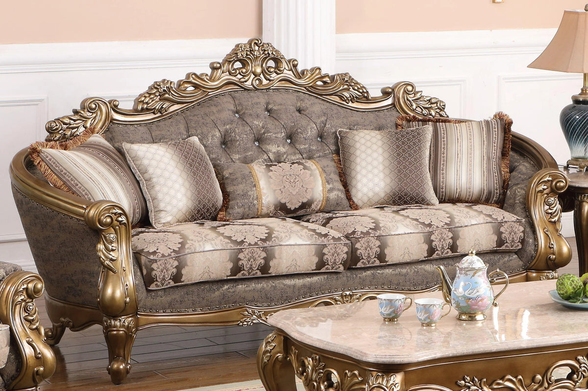 Bronze Shimmery Fabric Sofa Set 2Pcs X590