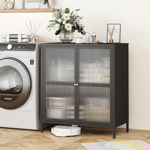Black 2 Door Metal Storage Cabinet X29716