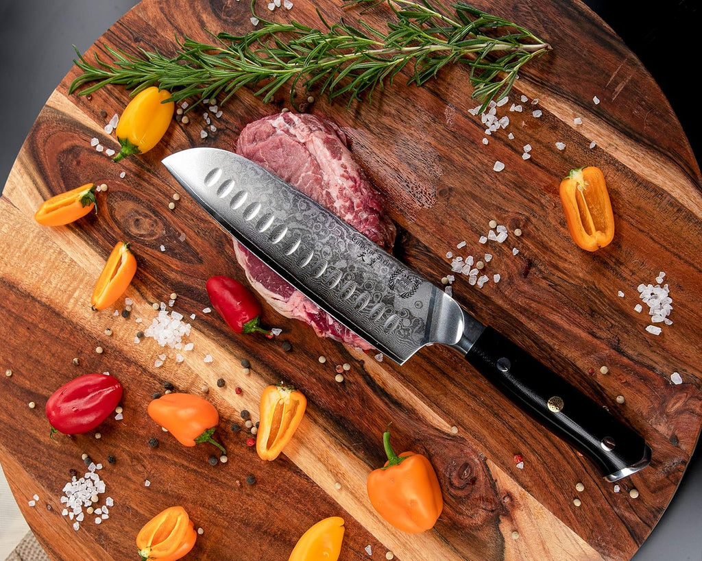 Santoku Chef Knife 7 inch with G-10 Ergonomic Handle O2357