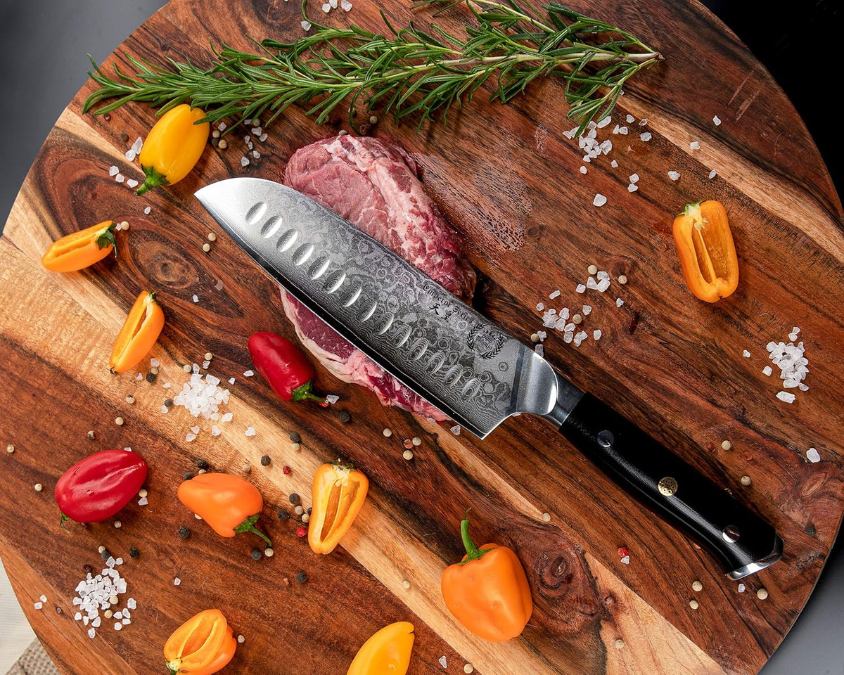 Santoku Chef Knife 7 inch with G-10 Ergonomic Handle O2357