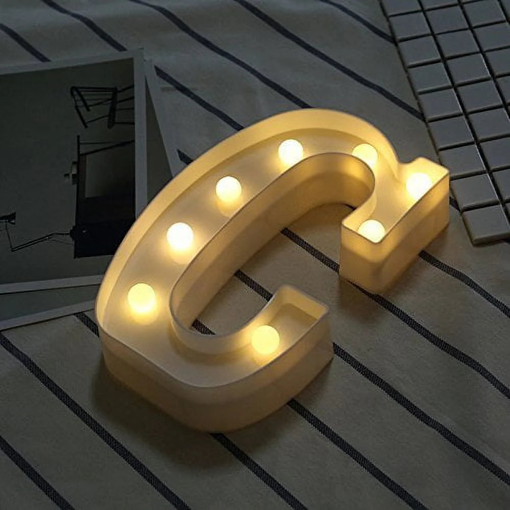 Light up Letter LED Alphabet Number Symbol Plastic Decoration O3921