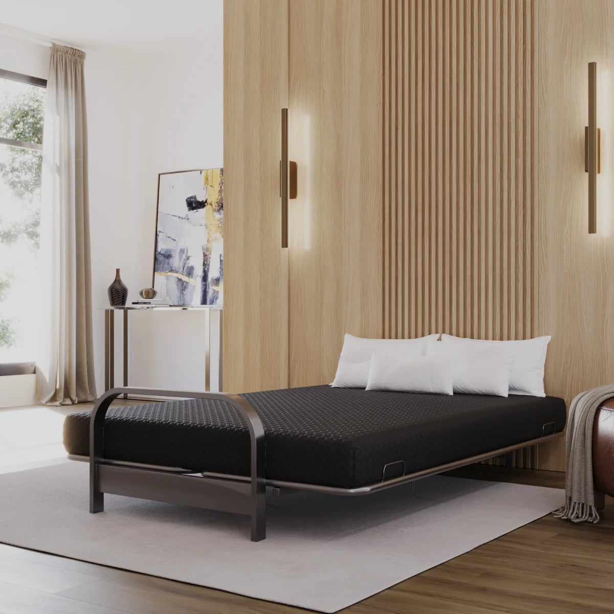 Memory Foam Futon Sofa Bed Mattress Full Size Midnight Black F8857