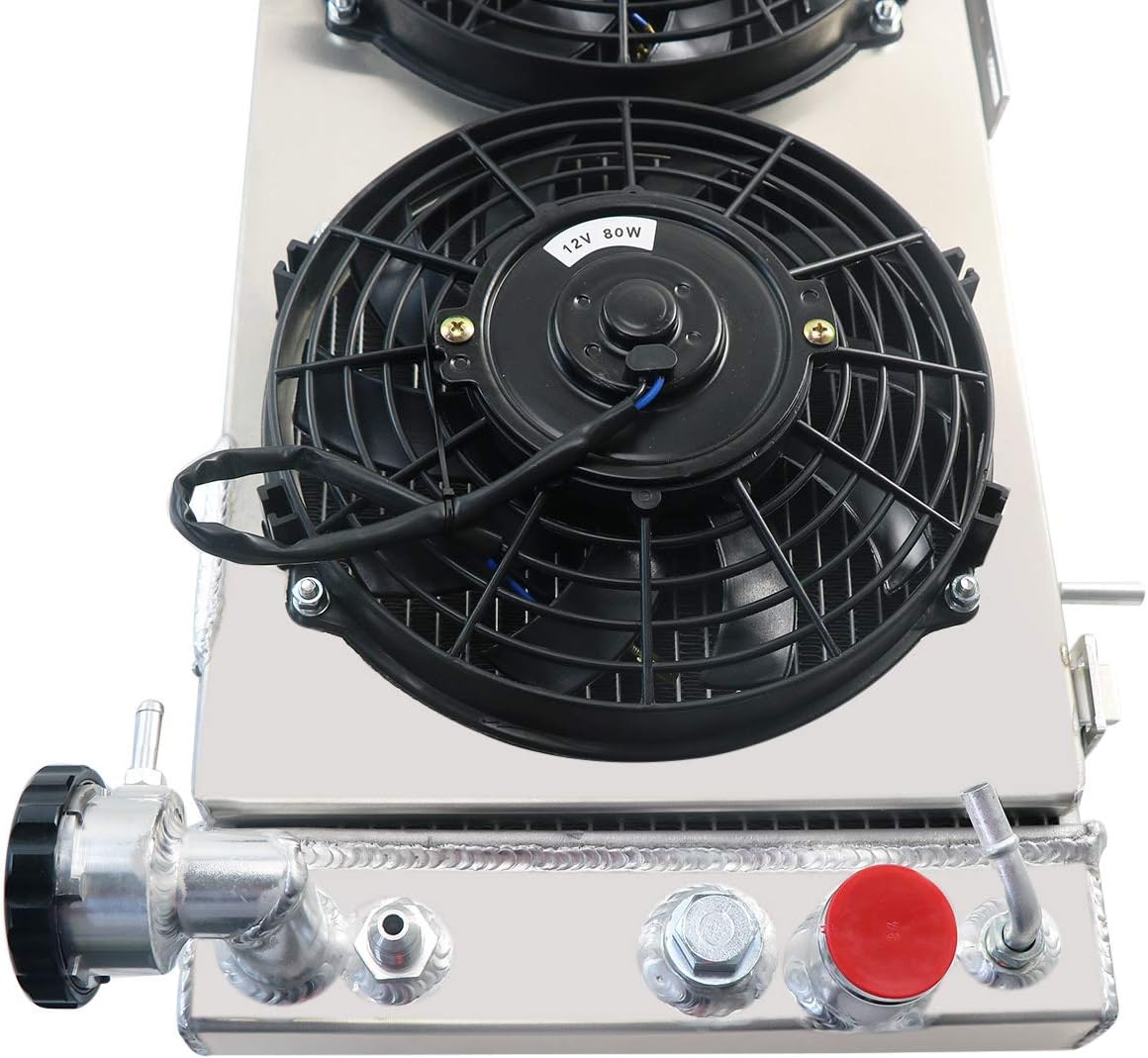 3 Row Core Aluminum Radiator with Fan Shroud and Relay D9791