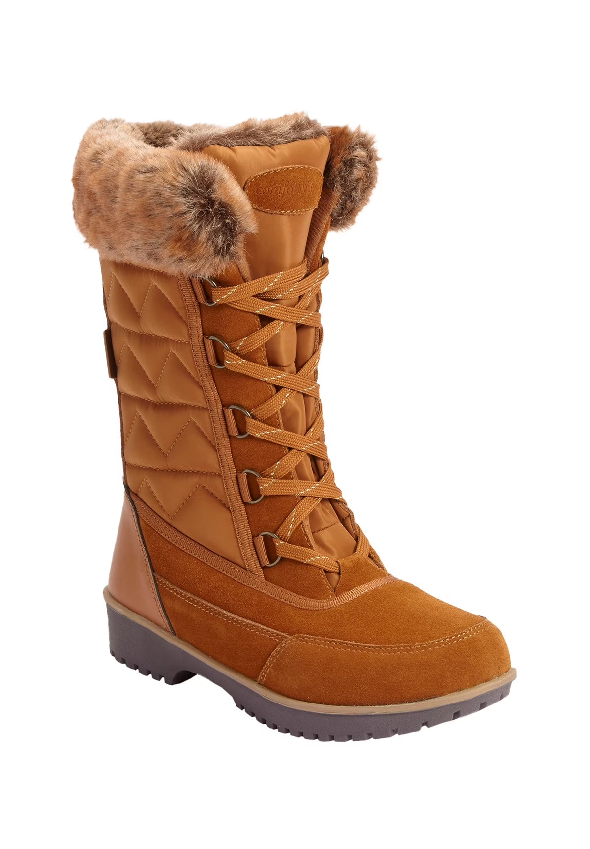 Tan Beige Waterproof Fleece Lining Winter Snow Boots E660024