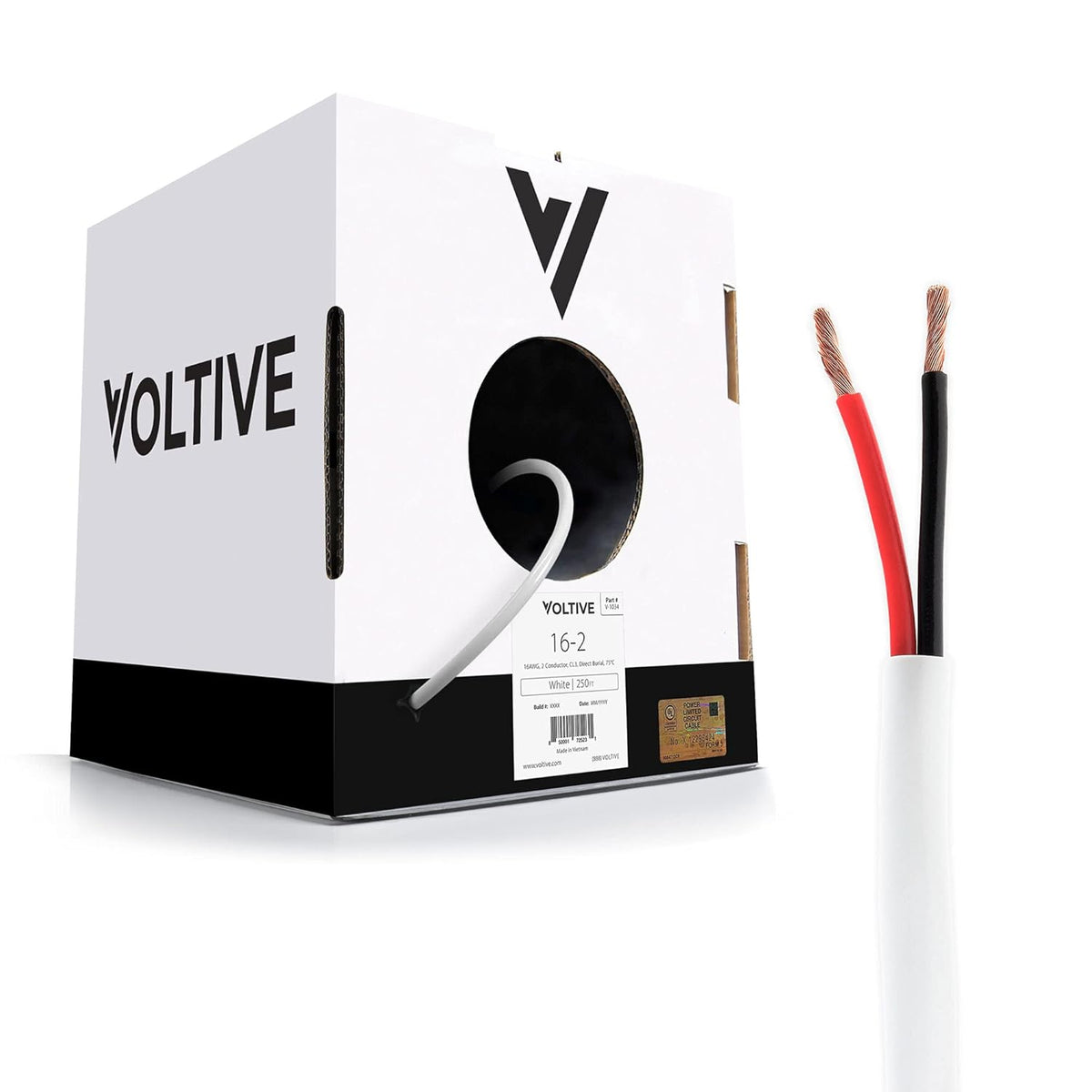 16 AWG 2 Conductor Oxygen-Free Copper Speaker Wire, 250 Foot Bulk Cable Pull Box, Black T193