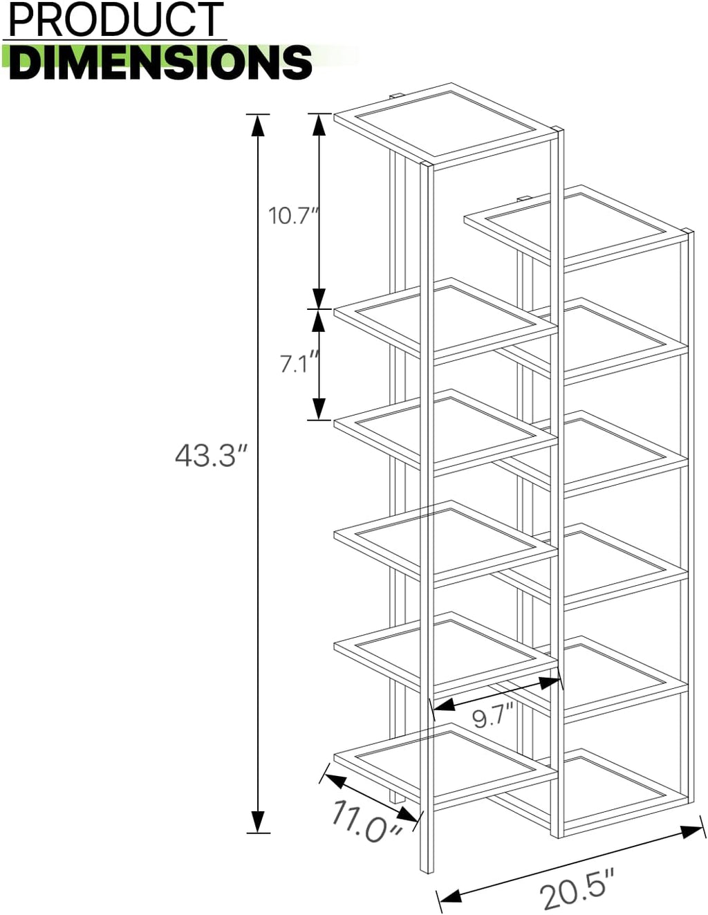 Bamboo 12-Tier Vertical Double Row Shoe Rack (Natural) L1459