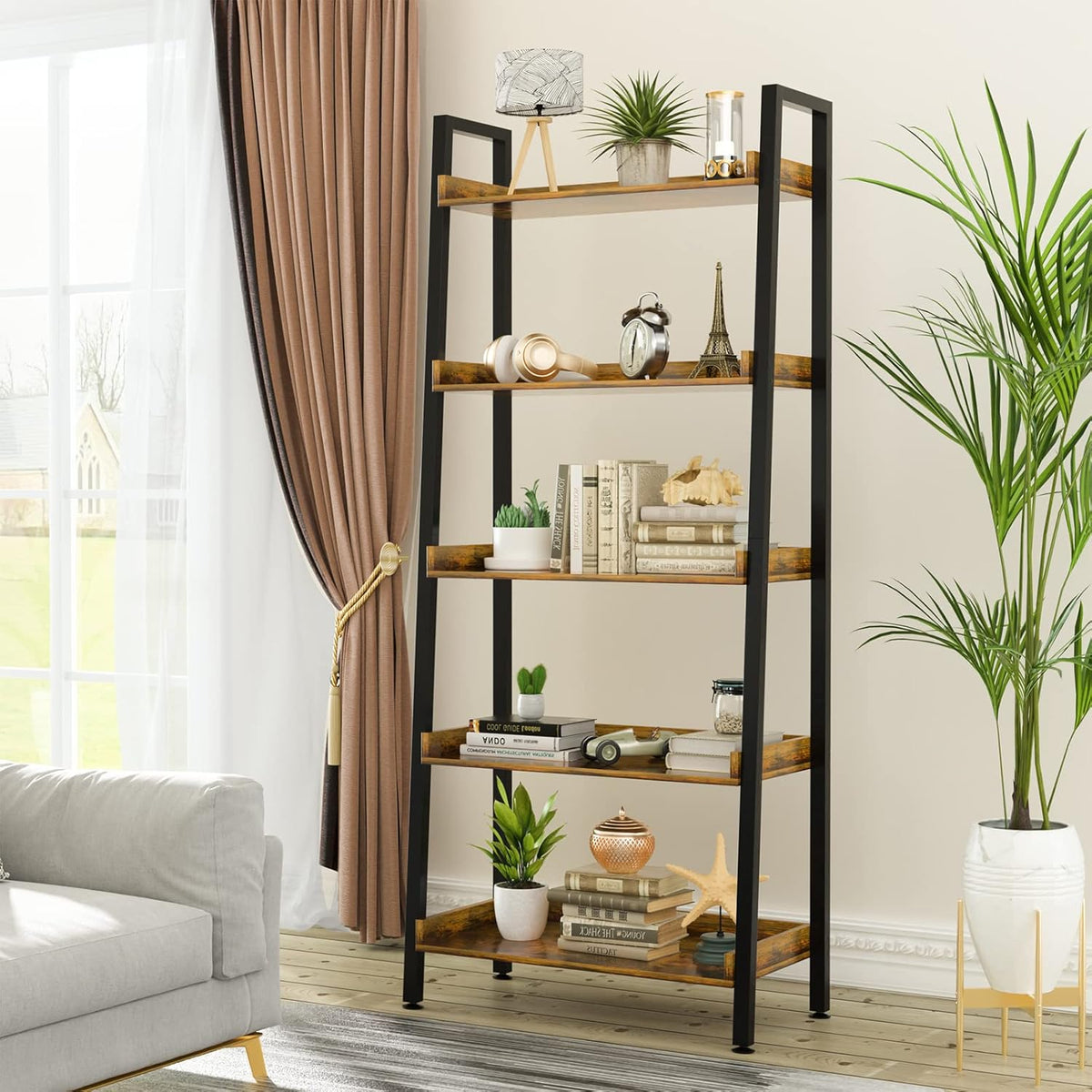 Adjustable Wood and Metal Bookshelf C981342