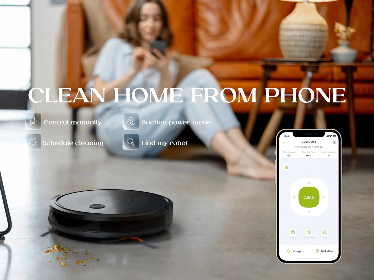 Robot Vacuum Cleaner with Mapping Technology, 2600Pa, 150 mins Runtime, Ultra-Slim V725273