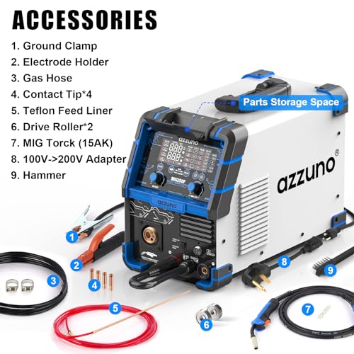 200A MIG Welder, 110V/220V Dual Voltage, 4 in 1 MIG/TIG/Stick ARC Welder A66977