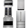 36 Gas Range, Refrigerator, Dishwasher, Microwave and Wine Cooler O8254