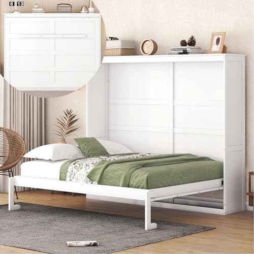 Gray Queen Solid Wood Murphy Cabinet Bed Z3508