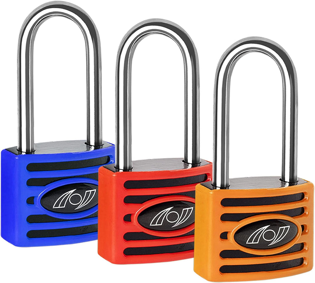 2.5 Inch Long Shackle Keyed Alike Padlocks 6 Pack Red K8495