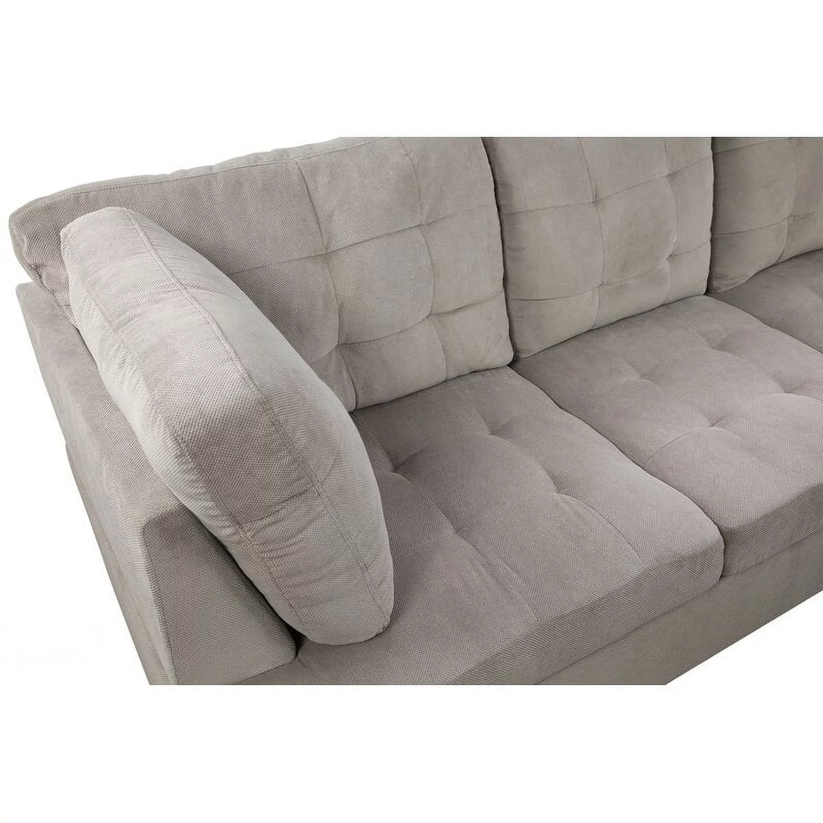 Gray Left Hand Facing Sectional with Ottoman G450503