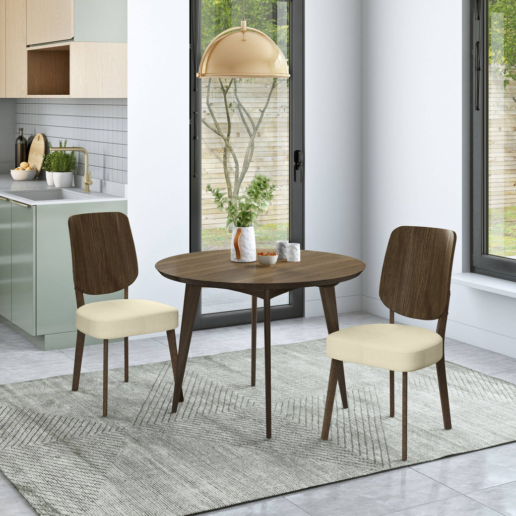 Oatmeal Linen Armless Side Chairs Set of 2 A25297