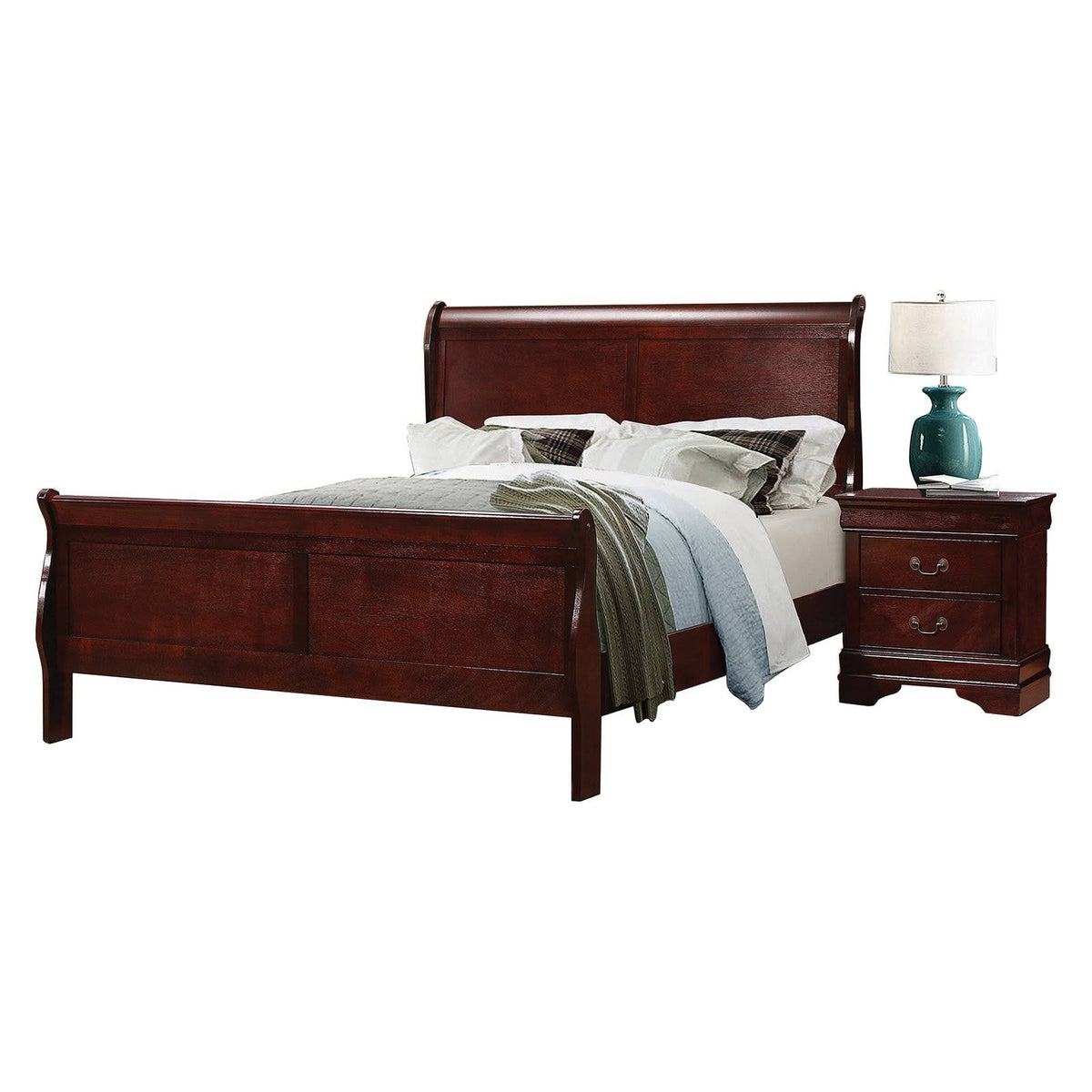 Cherry Full Sleigh Bed H70896