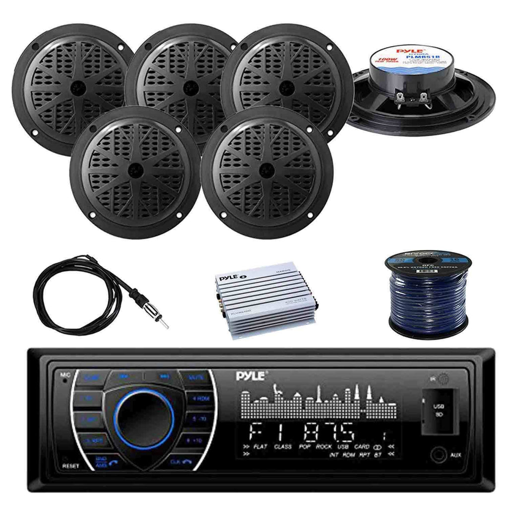 Receiver Stereo (Black) with 100W Speakers, Antenna, Amplifier and Speaker Wire C354