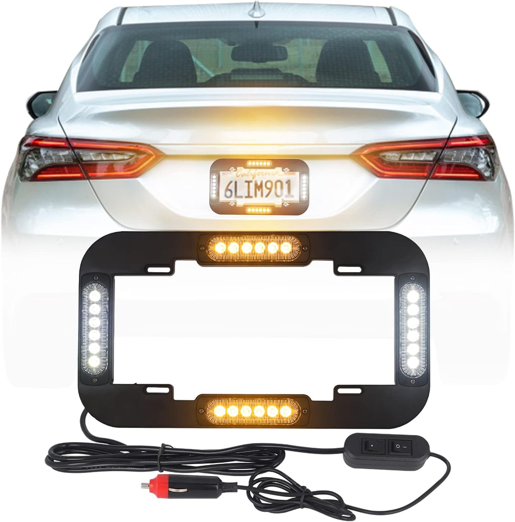 Red and Blue 13.5 inch 24 LED License Plate Strobe Lights Pack of 2 N673373