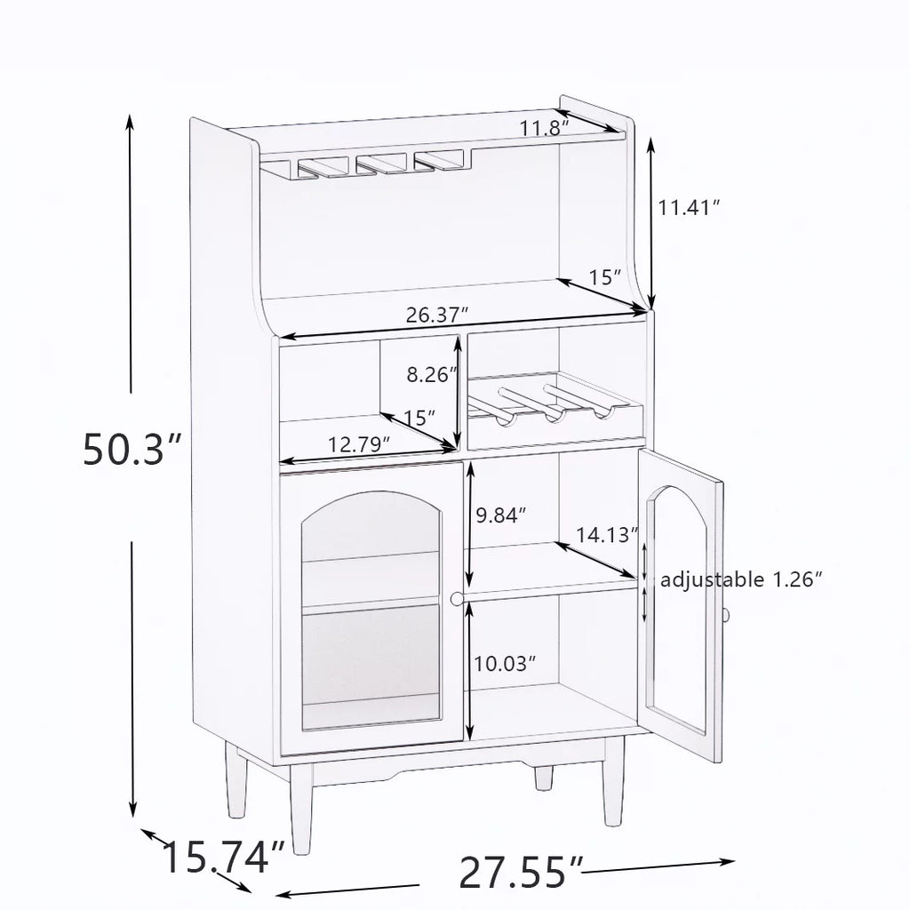 Grey Cabinet with Glass Doors K1184