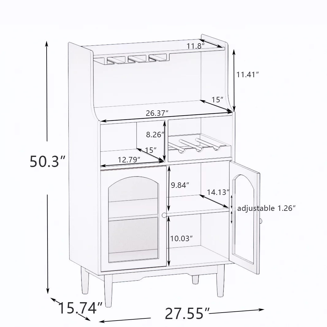 Grey Cabinet with Glass Doors K1184