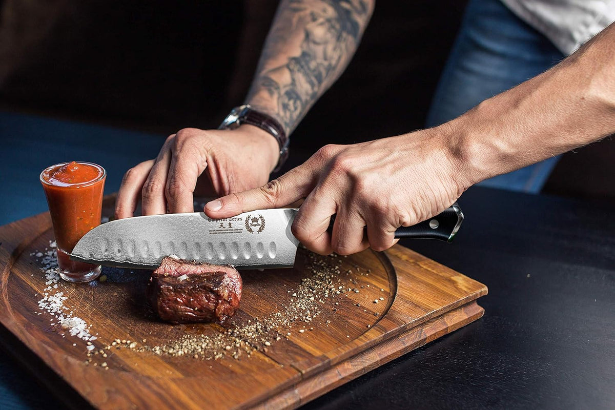 Santoku Chef Knife 7 inch with G-10 Ergonomic Handle O2357