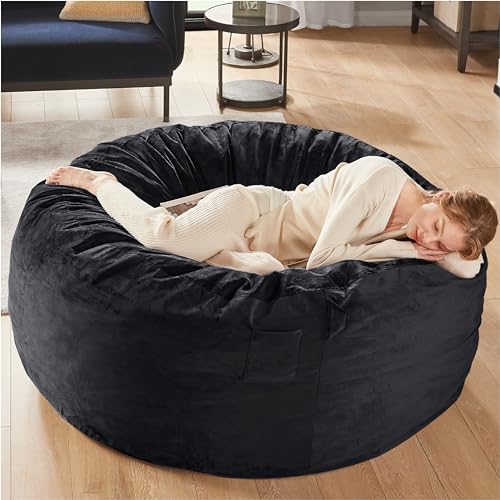 Charcoal Grey 4 FT Machine Washable Mink Bean Bag Chair H7559
