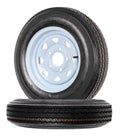 Two Trailer Tires On Rims 5.30-12 5 Hole White Spoke M213