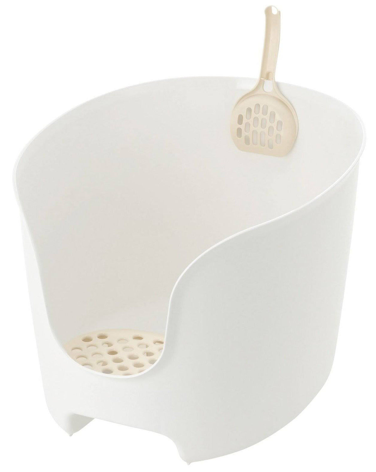 White High Wall Cat Litter Box D982648