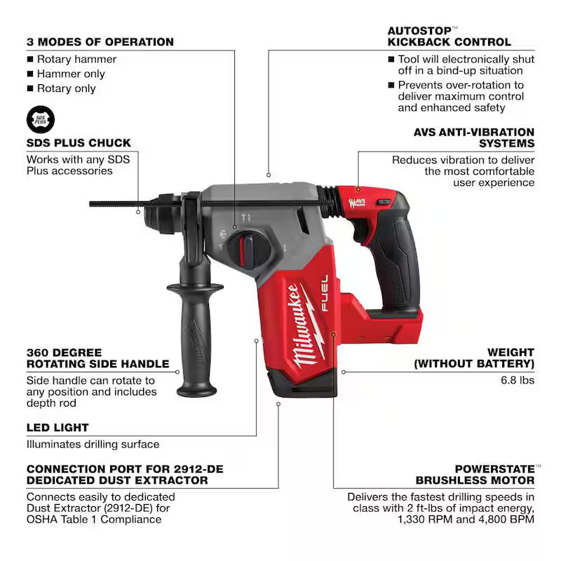 18-Volt Lithium-Ion Brushless Cordless SDS-Plus Rotary Hammer C659