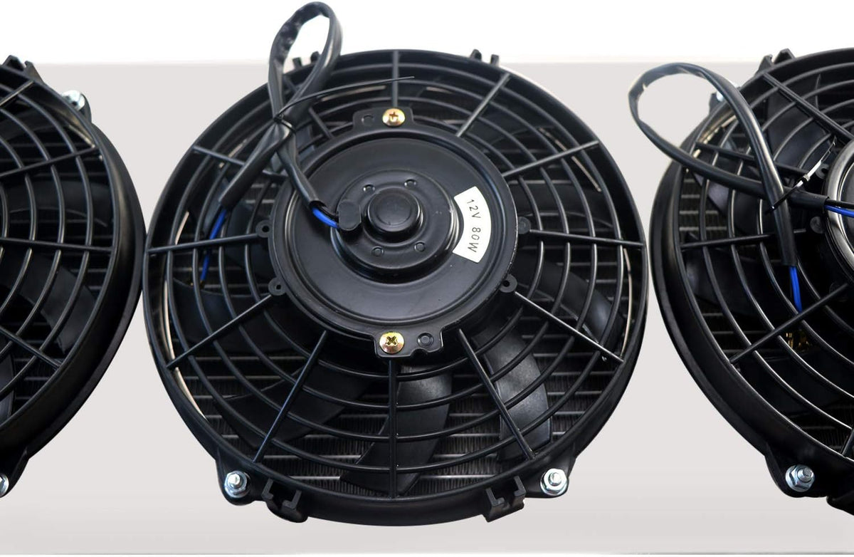 3 Row Core Aluminum Radiator with Fan Shroud and Relay D9791