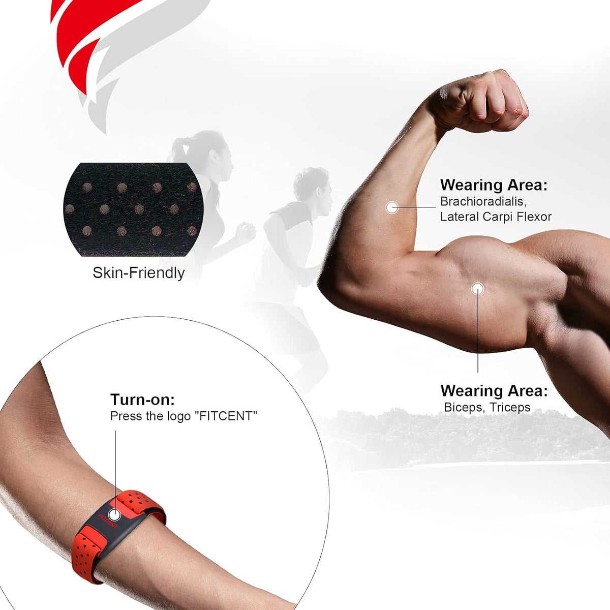 Heart Rate Monitor Armband, Bluetooth ANT+ Optical Sensor, Pack of 2 Q3979
