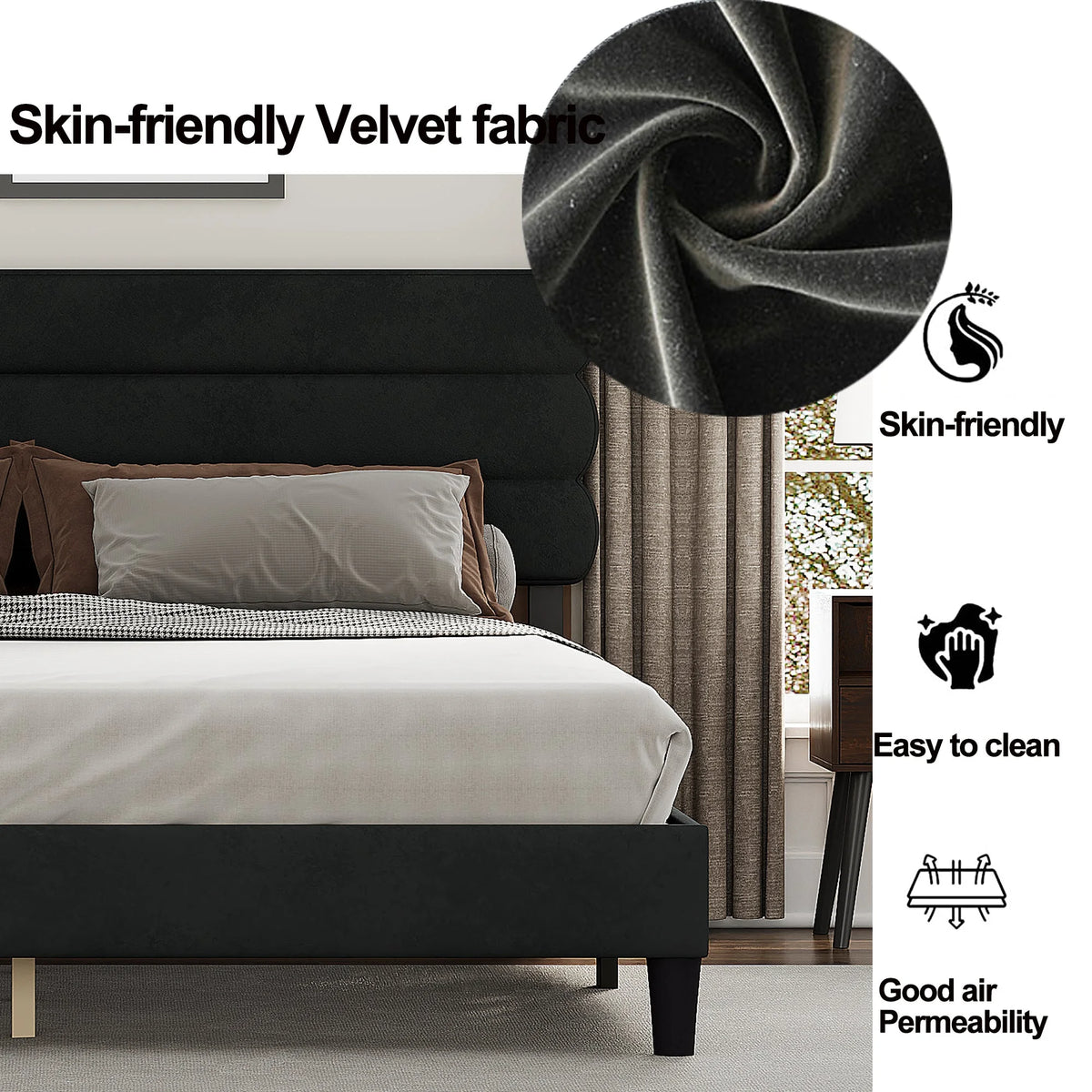 King Size Dark Gray Bed Frame K56176