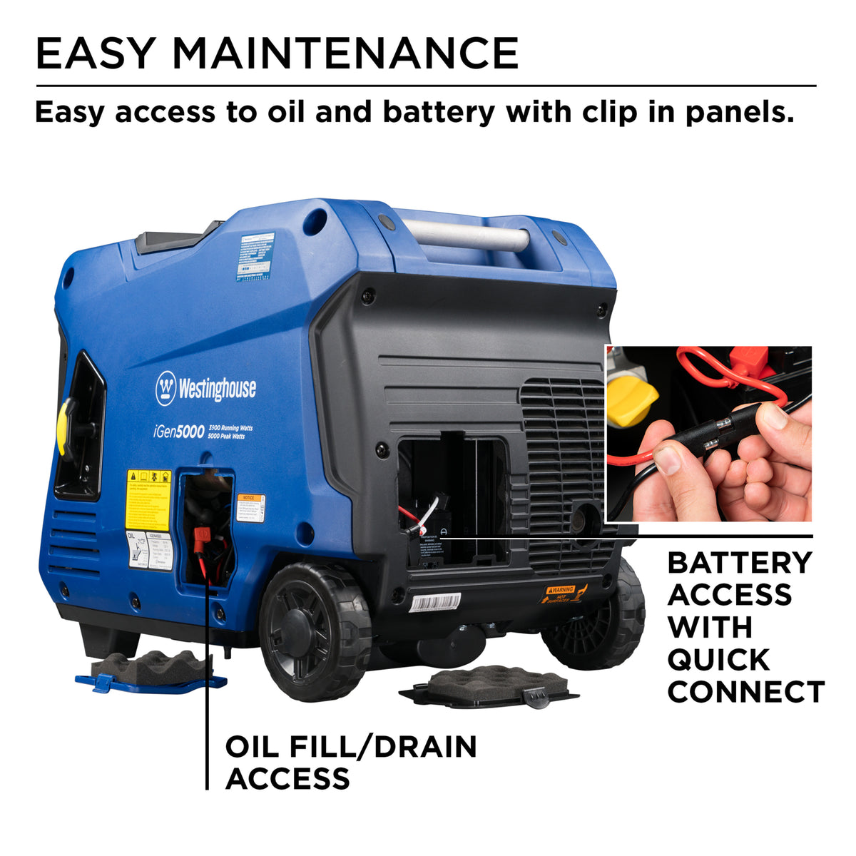 5000 Peak Watt Gas Powered Portable Inverter Generator with Electric Start C580