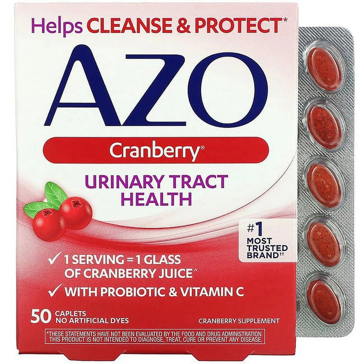 Cranberry Urinary Tract Health Dietary Supplement, 50 Ct V316254