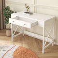 White Work Study Desk with Storage Drawer D77297