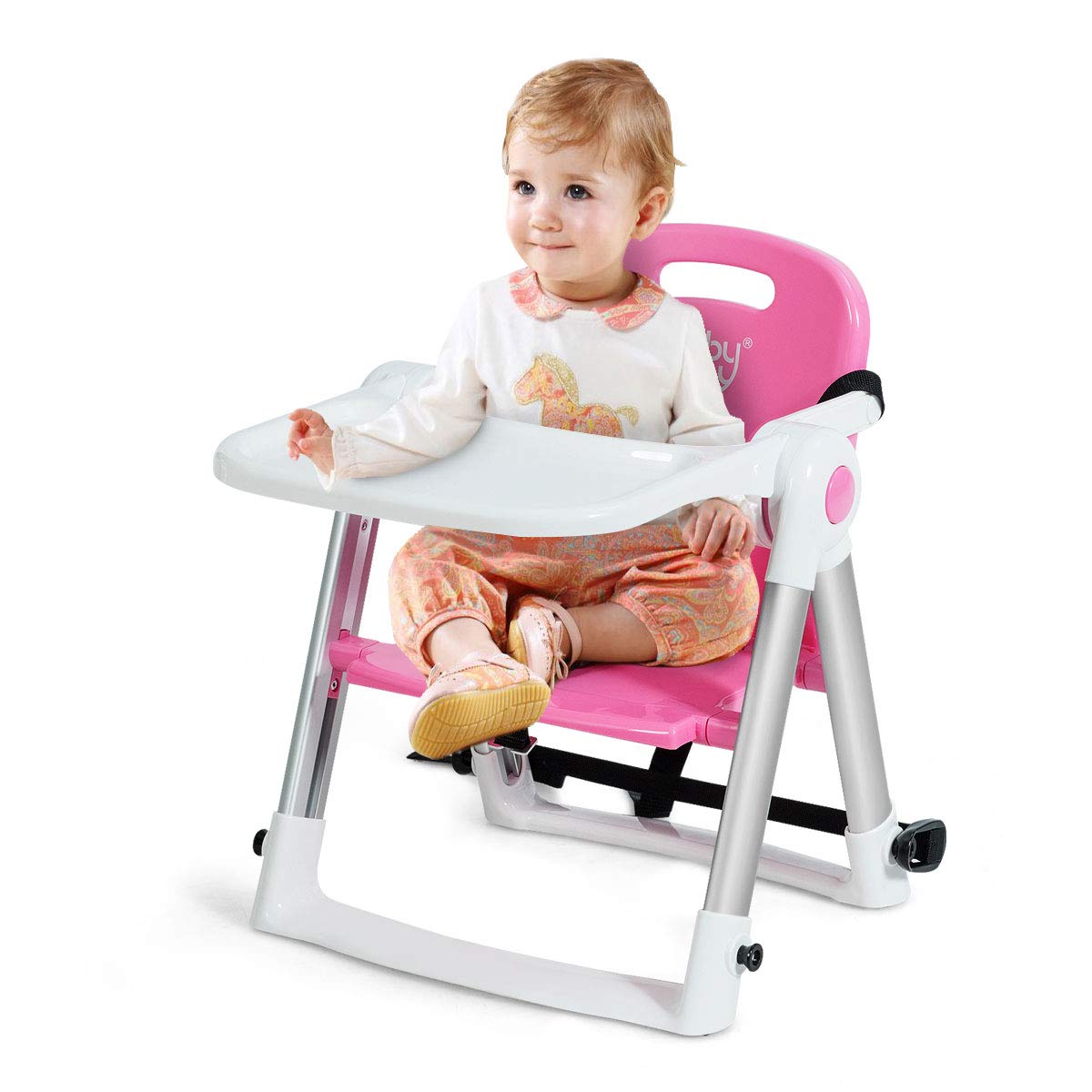 Folding Portable High Chair with Tray and Safety Belt I92211