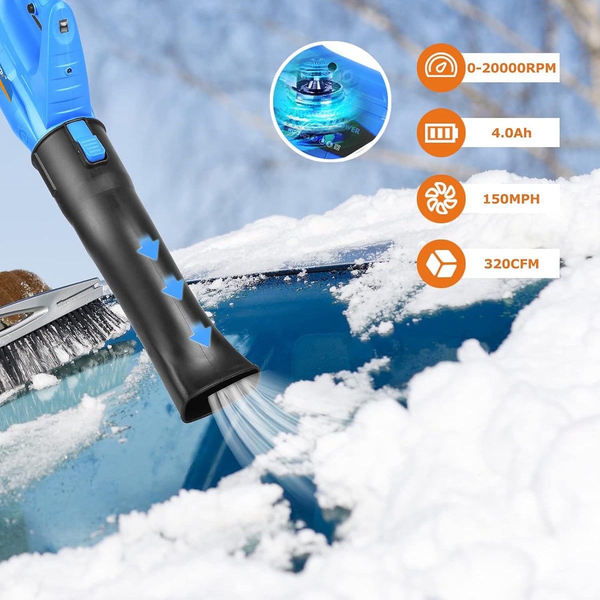 21V 4.0Ah Cordless Leaf Blower with Battery and Charger O827774