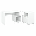 48W Writing Desk with Lateral File Cabinet Pure White X7953