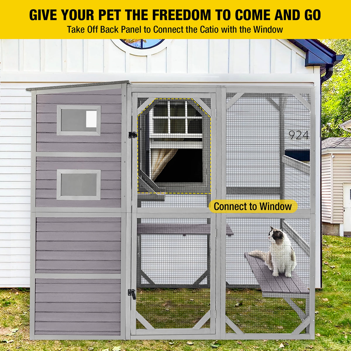 70''H 4 Tiers Outdoor Cat Cage K783923