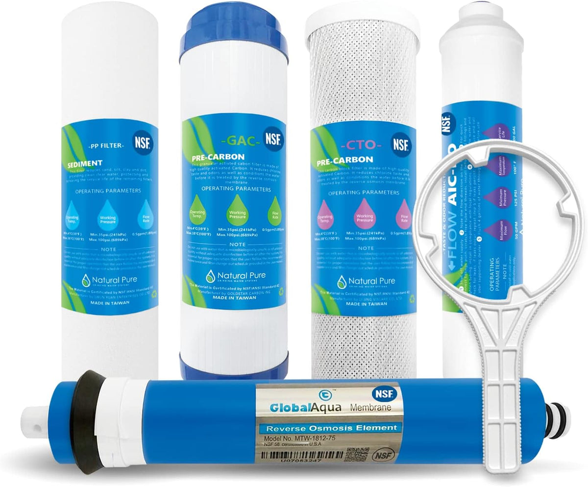 Reverse Osmosis Water Filter Cartridge Replacement with 75 GPD RO Membrane X40161