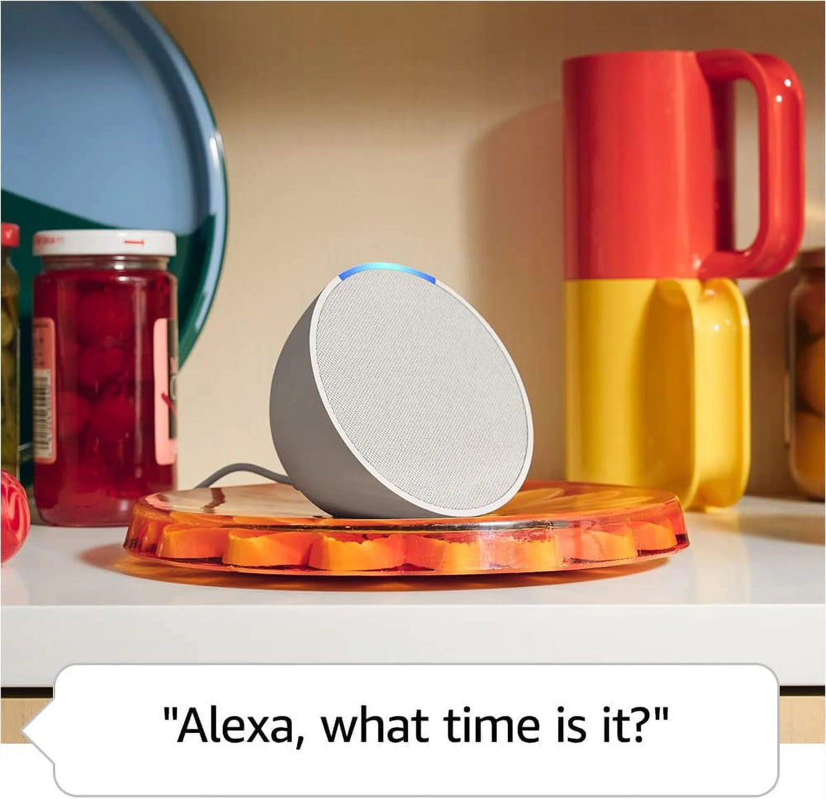 Compact Smart Speaker with Alexa Glacier White L5207