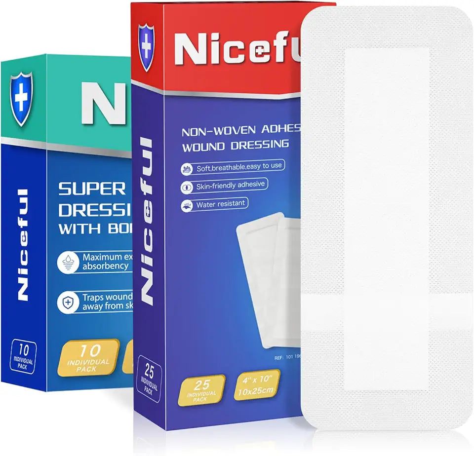 25 Pcs 4"x10" and 10 Pcs 4"x4" Absorbent Wound Dressing Z5829
