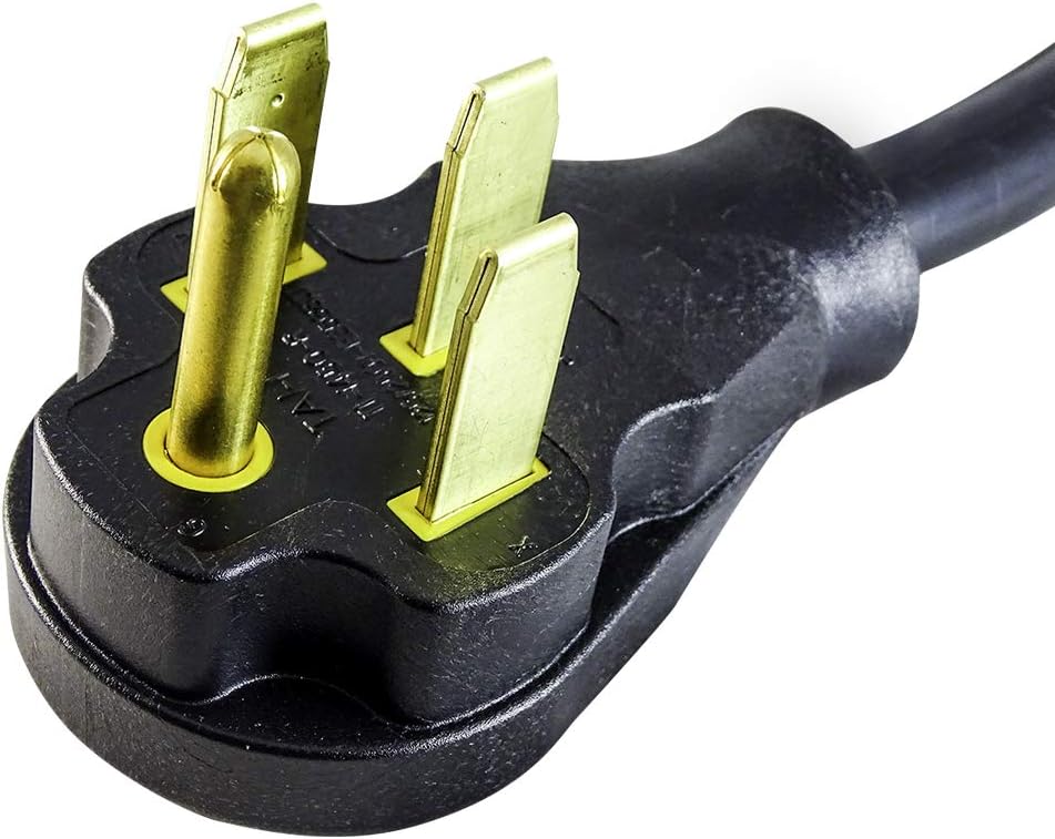 RV/Generator Dogbone Adapter 1.5ft NEMA 50 Amp Male to 30 Amp TT-30R Female Heavy Duty 10/3 STW Pigtail 4 Prongs to 3 Prongs Pack of 2 N451