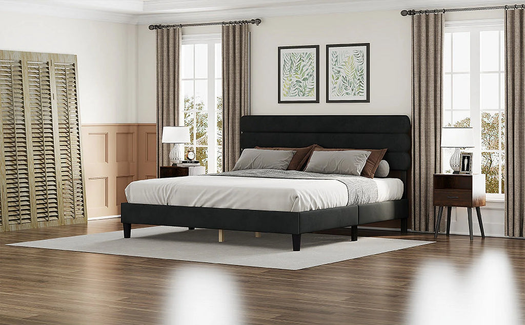 King Size Dark Gray Bed Frame K56176