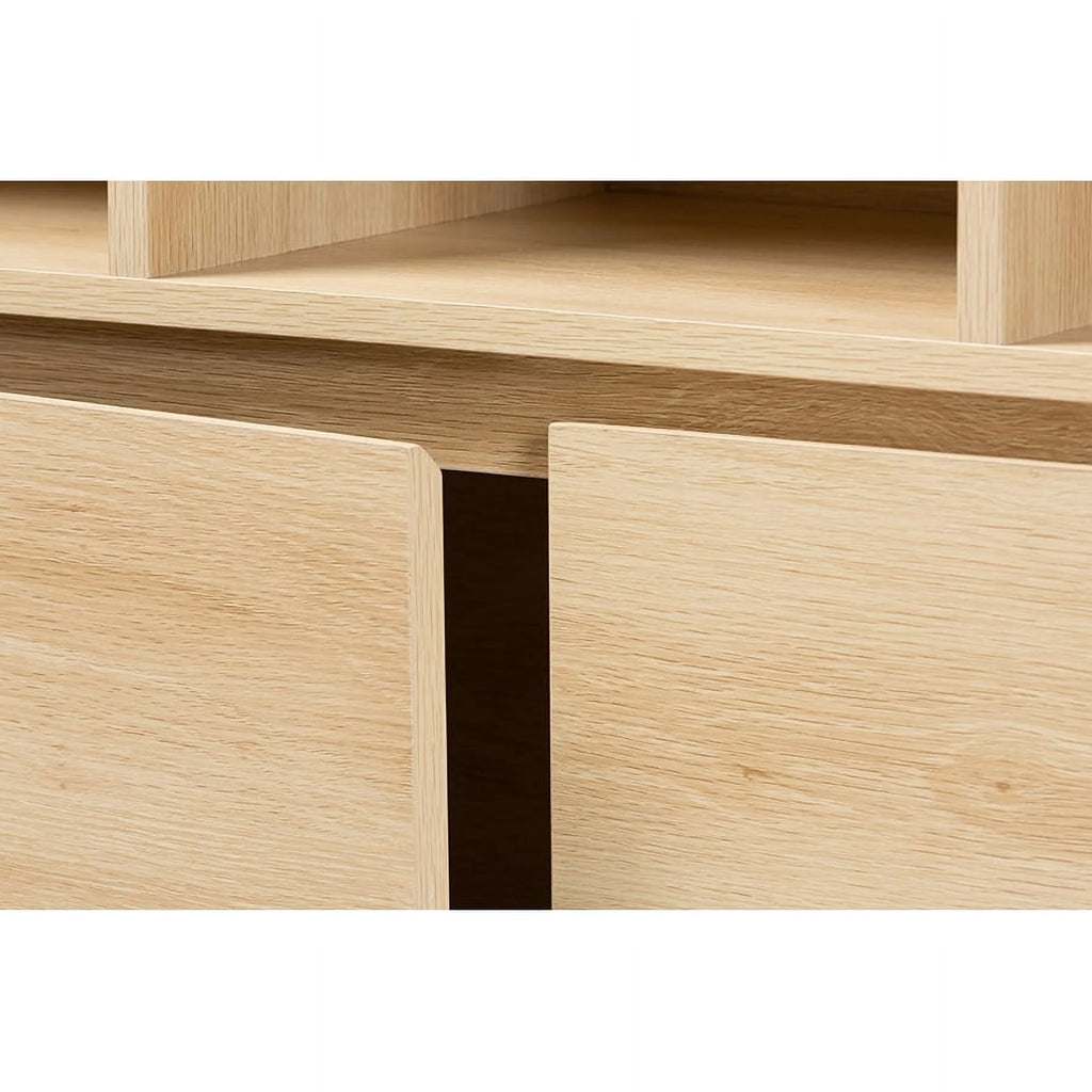Oak Brown Finished Wood Bookshelf W3402