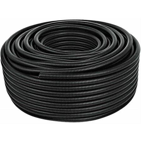100 ft 1 inch Split Wire Loom Conduit Polyethylene Tubing Black O574578