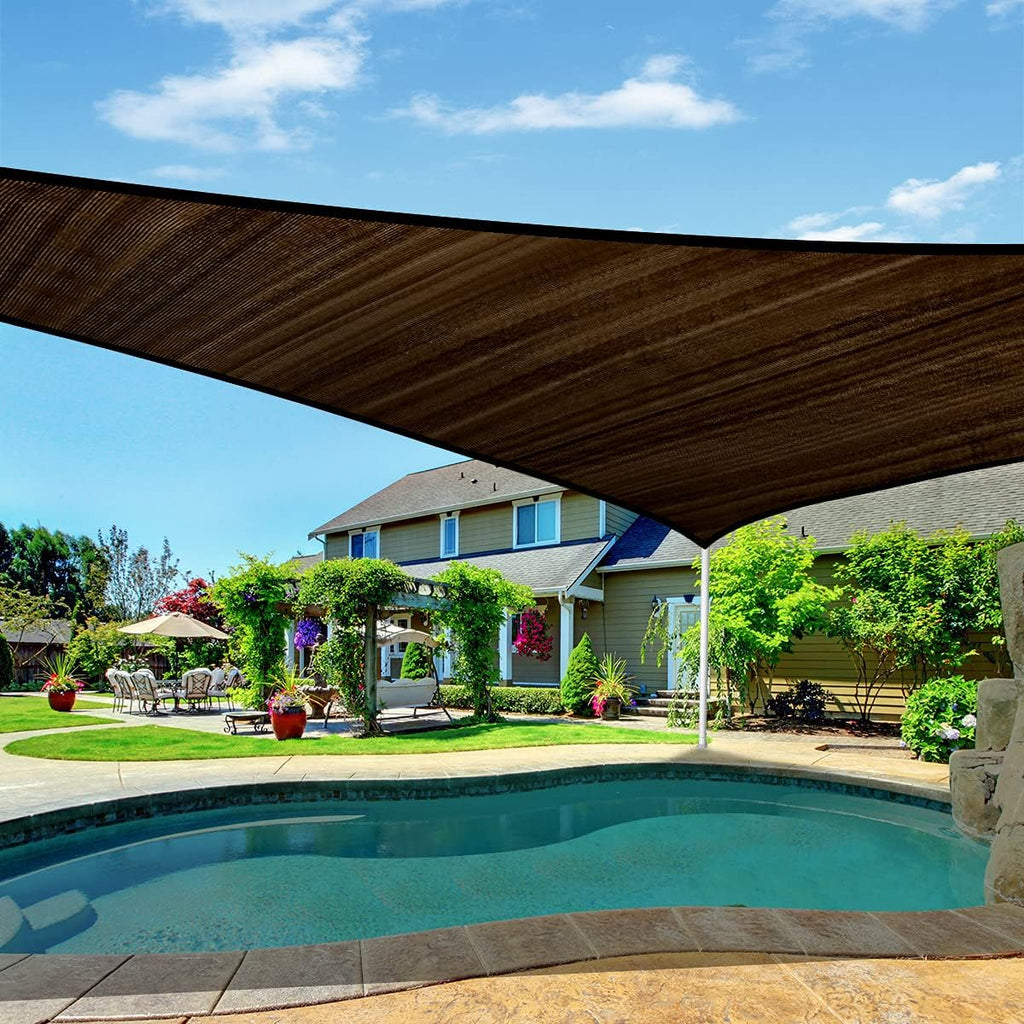 24x24 Ft 185G HDPE Square Sun Shade Sail Canopy D9126
